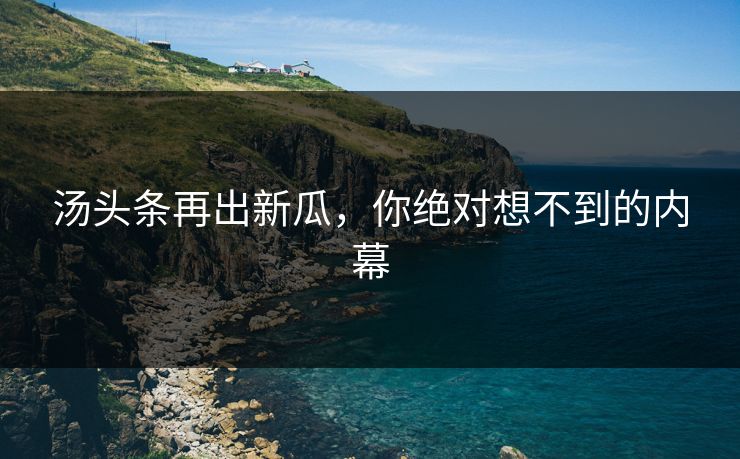 汤头条再出新瓜，你绝对想不到的内幕