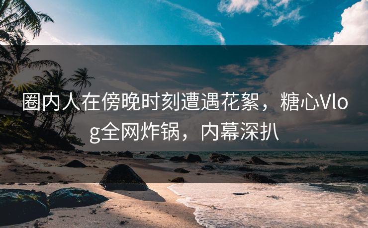 圈内人在傍晚时刻遭遇花絮，糖心Vlog全网炸锅，内幕深扒