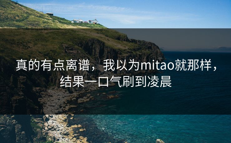 真的有点离谱，我以为mitao就那样，结果一口气刷到凌晨